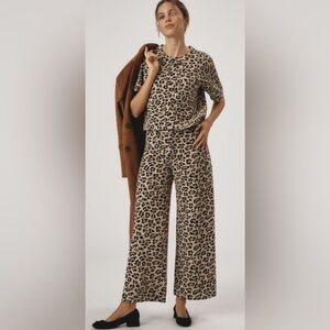 Chic Leopard Print Wide Leg pant